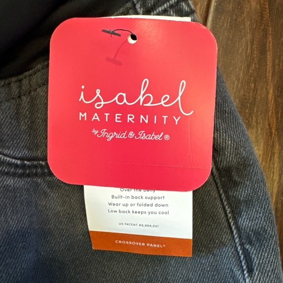 Over Belly Boyfriend Maternity Jeans - Isabel Maternity by Ingrid & Isabel Black - Picture 3 of 5